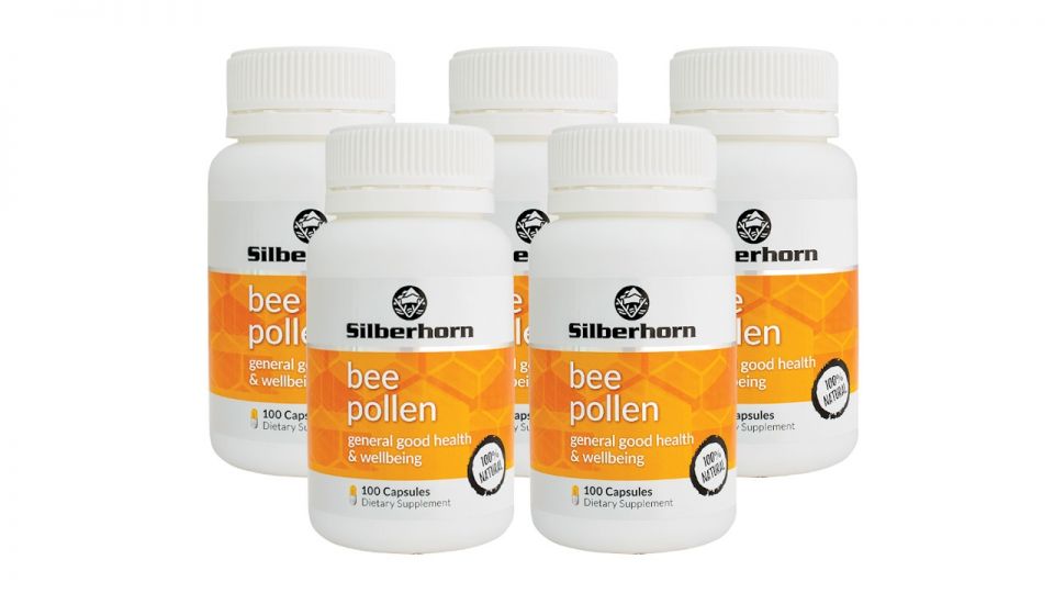 5x Bee Pollen 100 Capsules